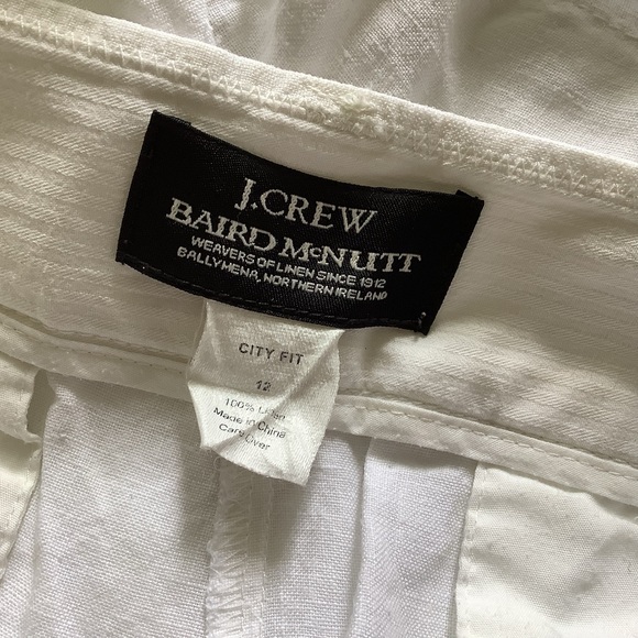 J.Crew White Linen Shorts 12 - Picture 3 of 3